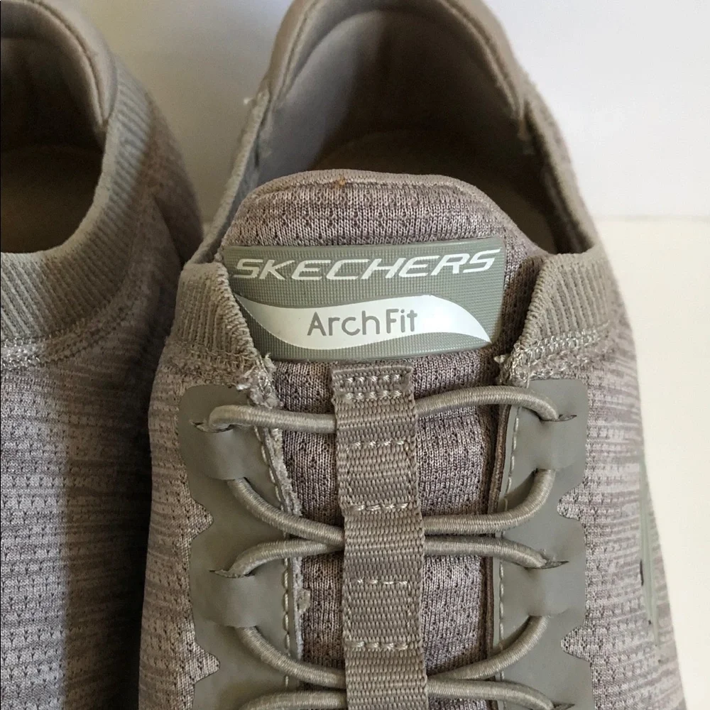 Skechers Arch Fit Men's Slip-On Sneakers in Taupe Gray